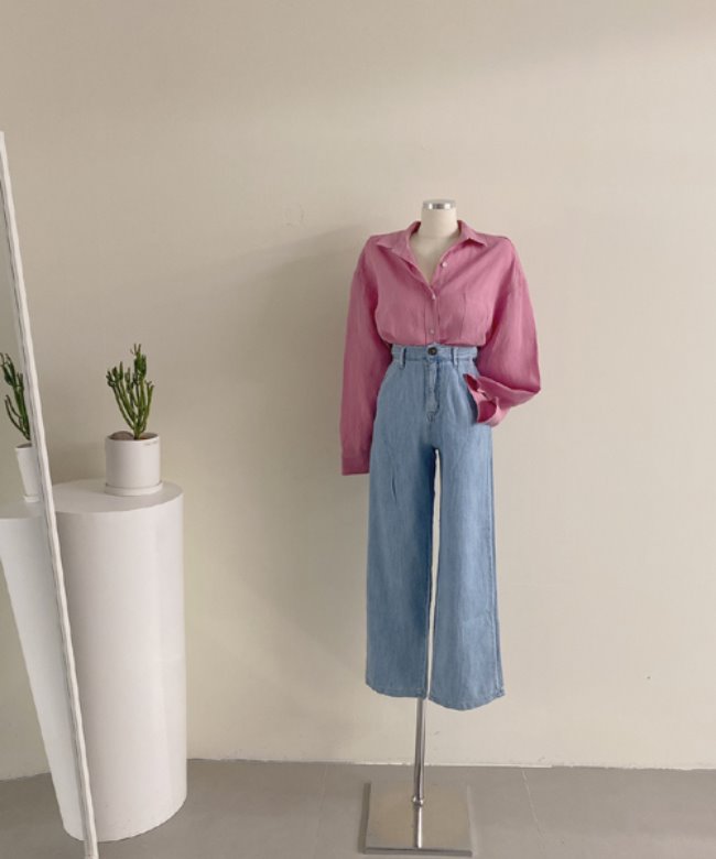 [55-77] 라미 핑크 보이핏 셔츠